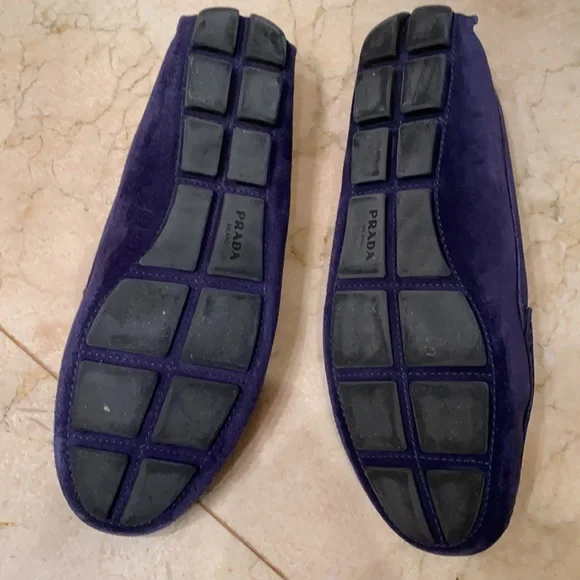 Prada navy suede driving shoes loafer - Picture 3 of 5